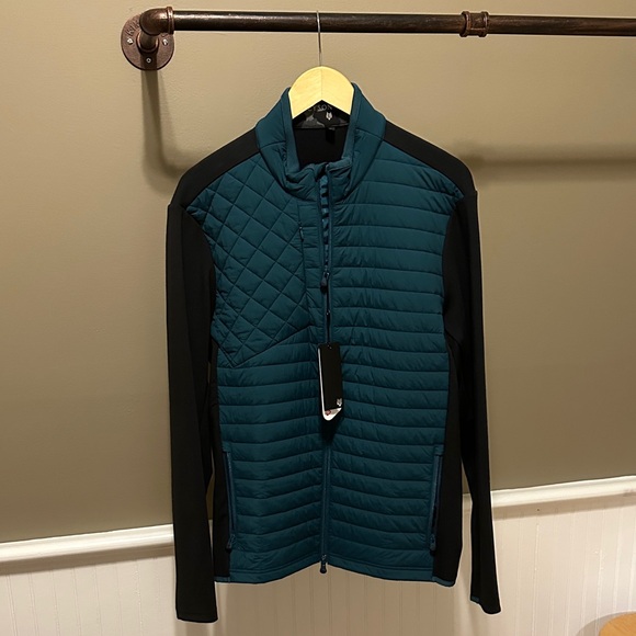 Greyson Teal & Black Quilted Hybrid Performance Jacket